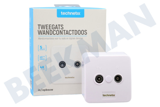 Technetix  TRAS-2000-S Tweegatsdoos R/TV TRAS-2000 SHOP