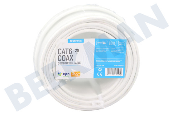 Technetix  CAT6/C18-20M Installatiekabel Cat6 + Coax 20 meter