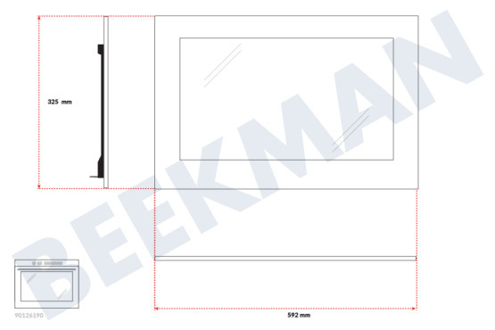 Ikea Oven-Magnetron Deurglas Buitenkant