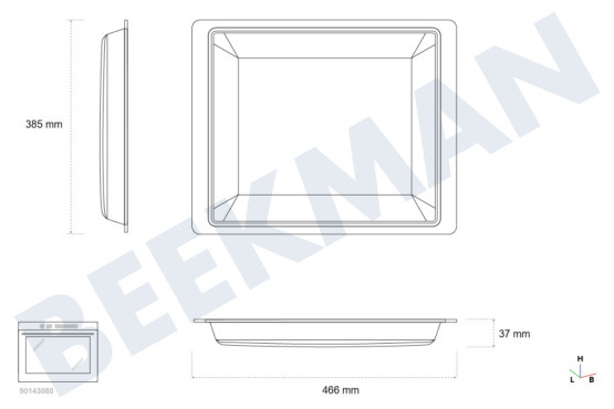 Aeg electrolux Oven-Magnetron Bakplaat Geemaillerd, Grijs, 385x466x37mm