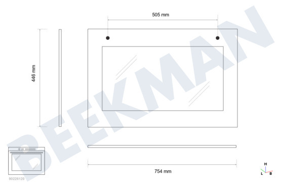 Indesit Oven-Magnetron 193157, C00193157 Glasplaat Oven deurglas 754x446