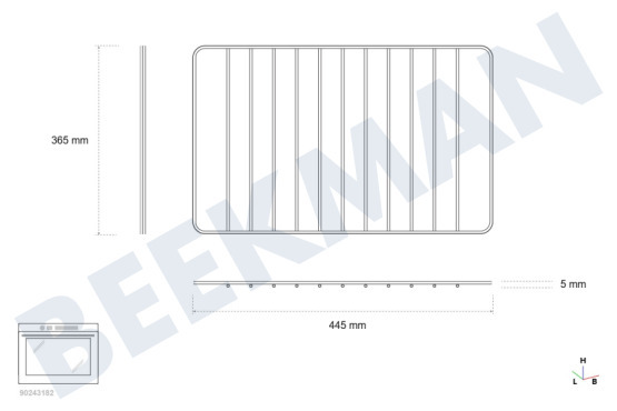 Ariston Oven-Magnetron 81578, C00081578 Rooster 445x365mm