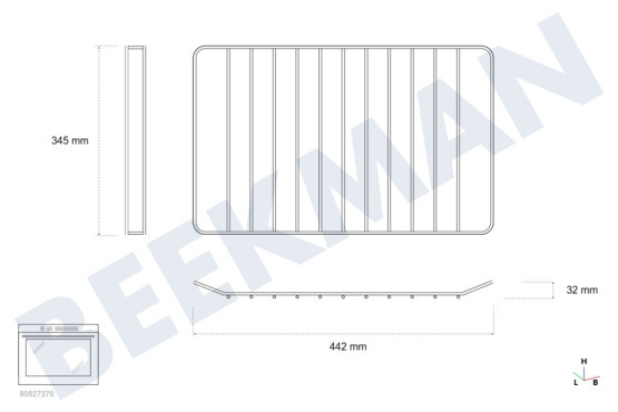 Siemens Oven-Magnetron 441179, 00441179 Rooster 440x345mm