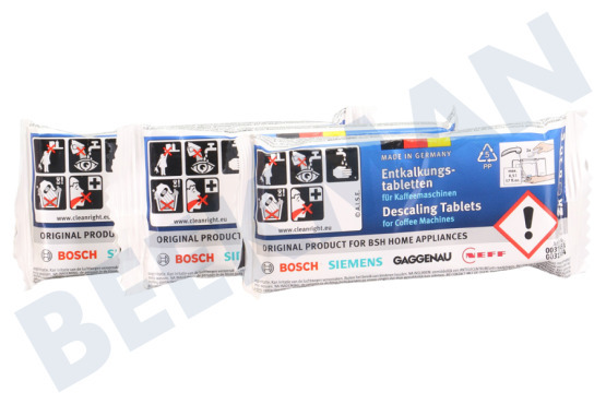 Bosch Koffiezetapparaat TCZ6002 / TZ60002 Ontkalkingstabletten voor volautomatische koffiemachines