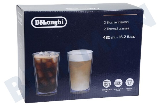 DeLonghi Koffiezetapparaat DLSC319 Thermische Dubbelwandige Glazenset