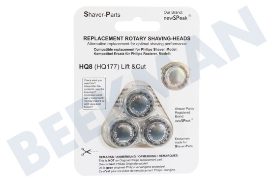 NewSPeak  H-N2 Shaver-Parts HQ8/HQ177 Lift & Cut