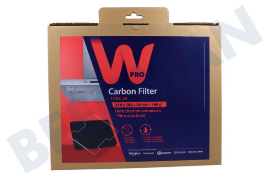 Elica Afzuigkap CFW020/1 Filter Koolstof 220x180x20mm