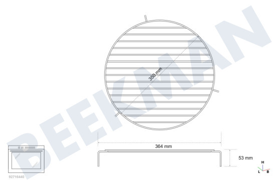 KitchenAid Oven-Magnetron Rooster Laag model 53mm diam.35cm