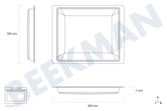 Academy Oven-Magnetron Lekbak van glas -35,5 x 32cm-