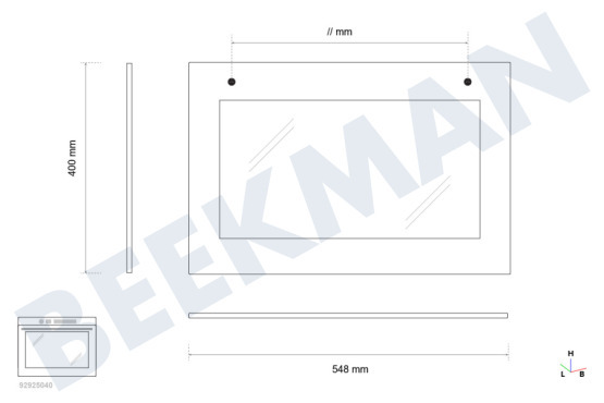 Gorenje Oven-Magnetron Deurglas Binnen