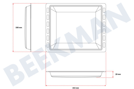 Pelgrim Oven-Magnetron DG94-04822C Bakplaat Geemailleerd 414x330mm
