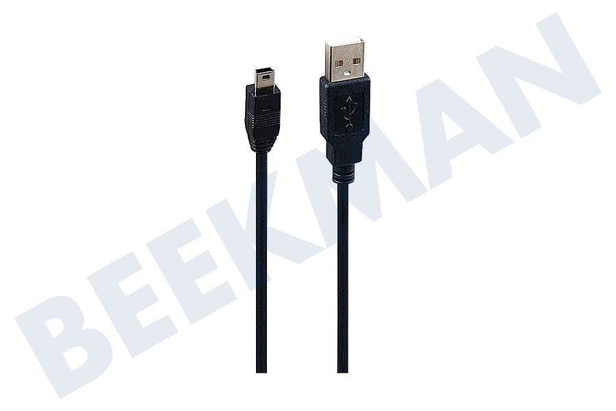 Lenco Mini USB Kabel 100cm Zwart