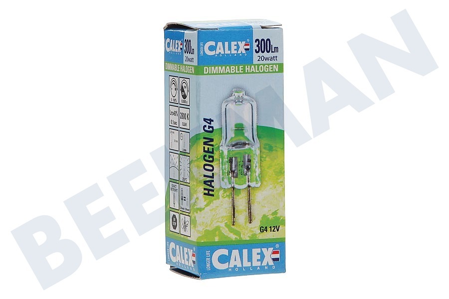 Calex 518016 G4 20W 12V 300lm Calex Halogeenlamp Helder