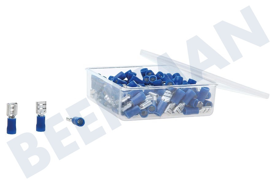 Klemko Kabelschoen blauw -schuif- 6,3-0,8