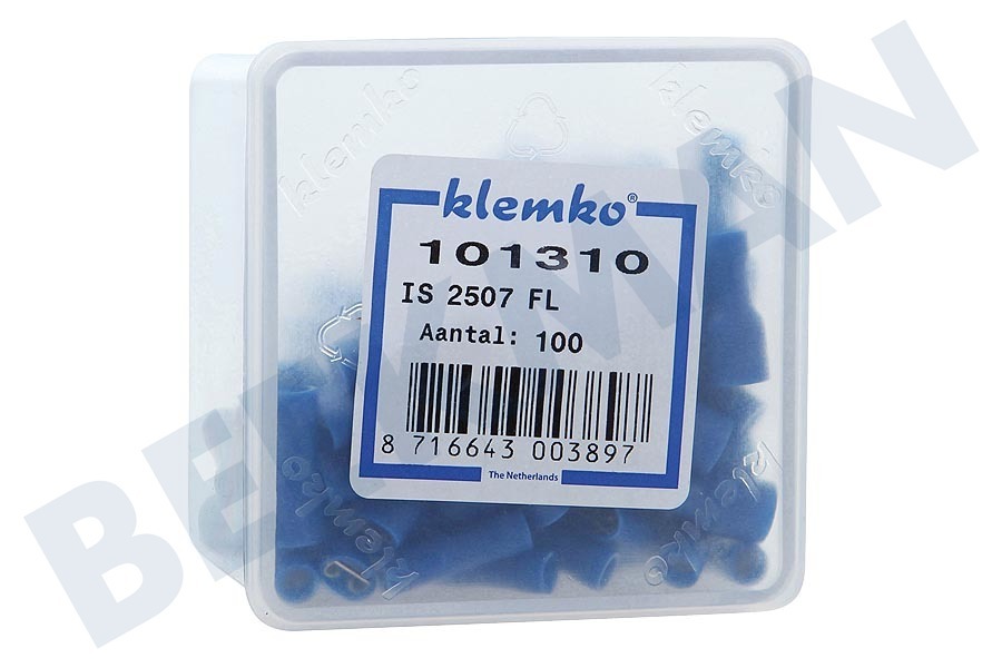Klemko Kabelschoen blauw -schuif- 6,3-0,8