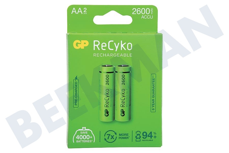 GP LR6 ReCyko+ AA 2600 - 2 oplaadbare batterijen