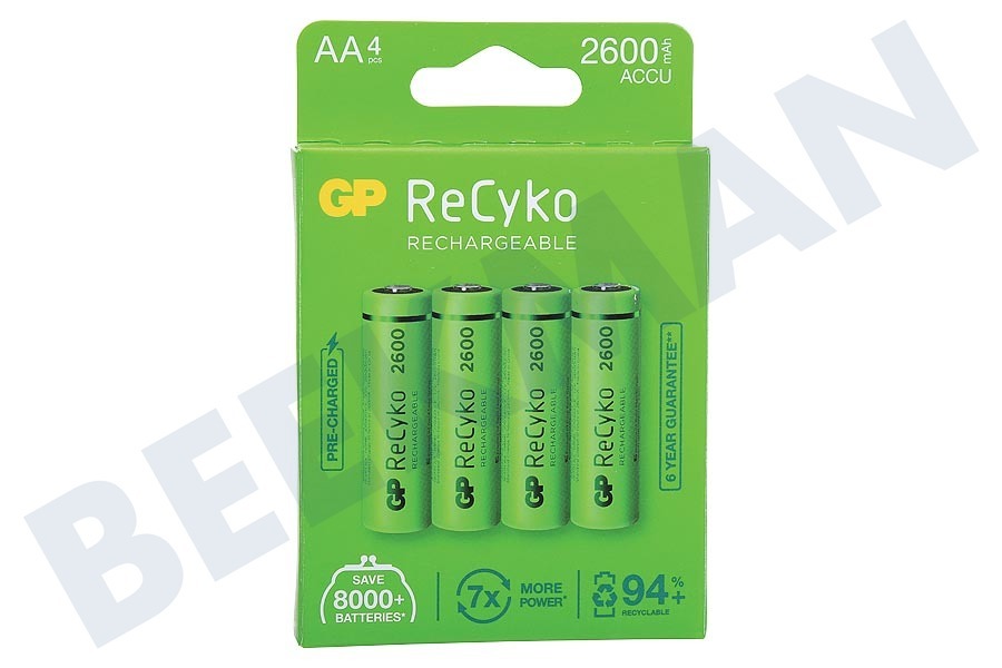 GP LR6 ReCyko+ AA 2600 - 4 oplaadbare batterijen