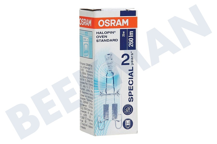 Osram Halopin Oven G9 25W 230V 260lm 2700K