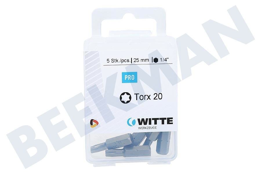 Witte 4295052 Bitjes 1/4 inch 25mm Torx T20, 5 stuks