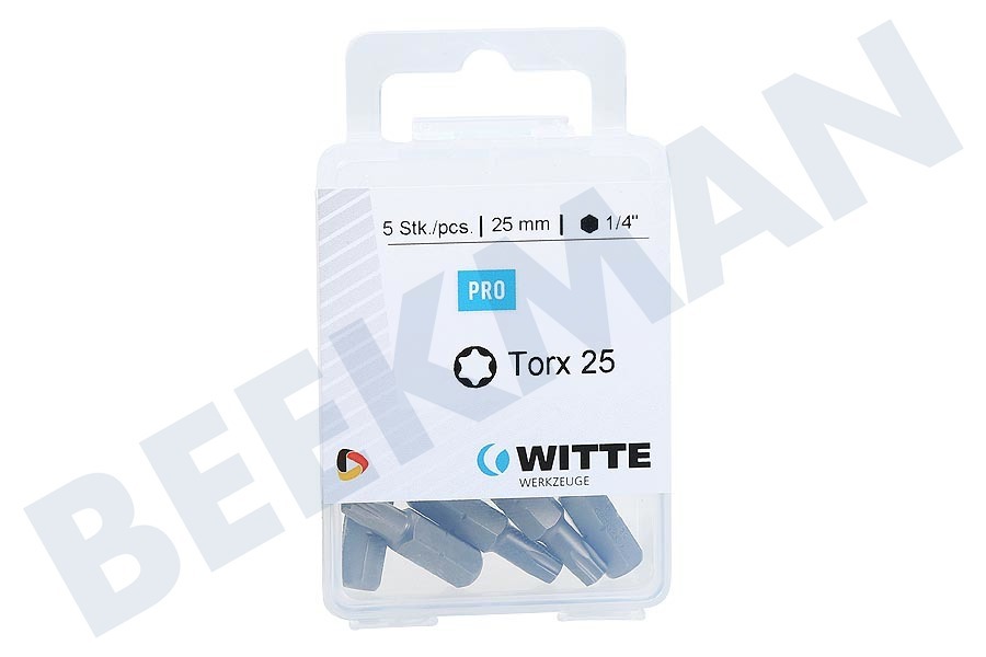 Witte 4295062 Bitjes 1/4 inch 25mm Torx T25, 5 stuks