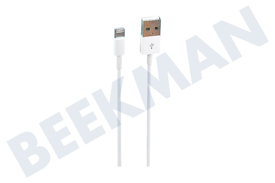 Lenco USB Kabel Apple Lightning 100cm Wit