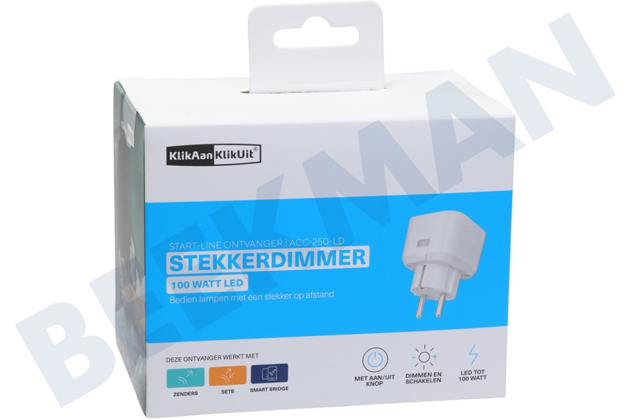 KlikAanKlikUit ACC-250-LD Compacte Stopcontactdimmer (250W)