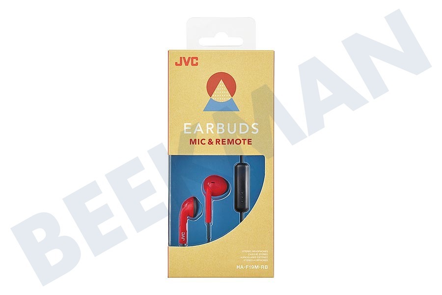 JVC HA-F19M-RB Retro Oordopjes Zwart Rood