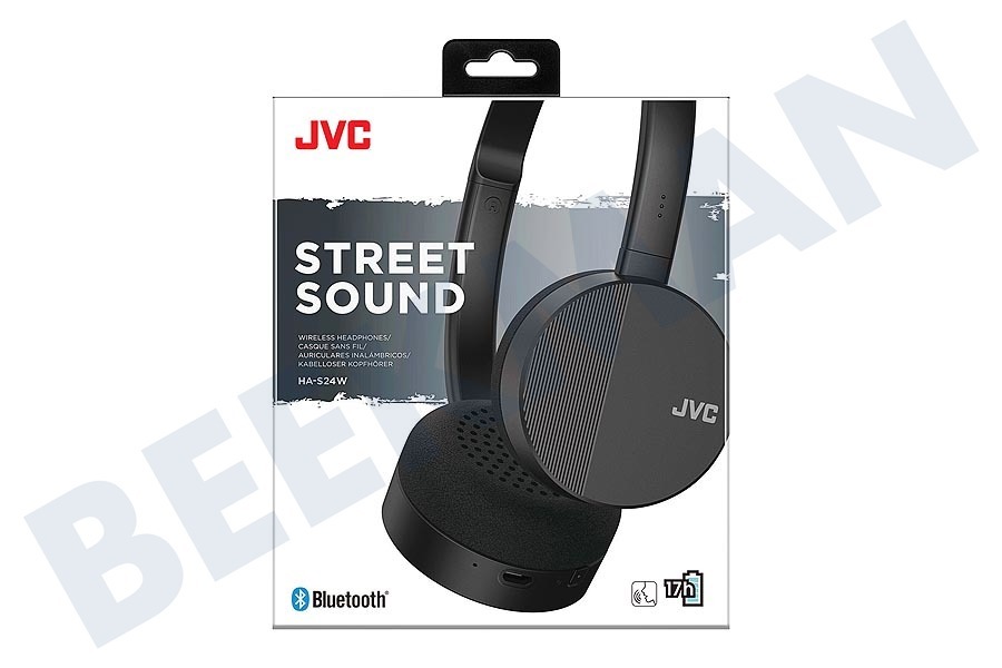 JVC HA-S24W-B Street Sound On-Ear Draadloze Hoofdtelefoon, Zwart
