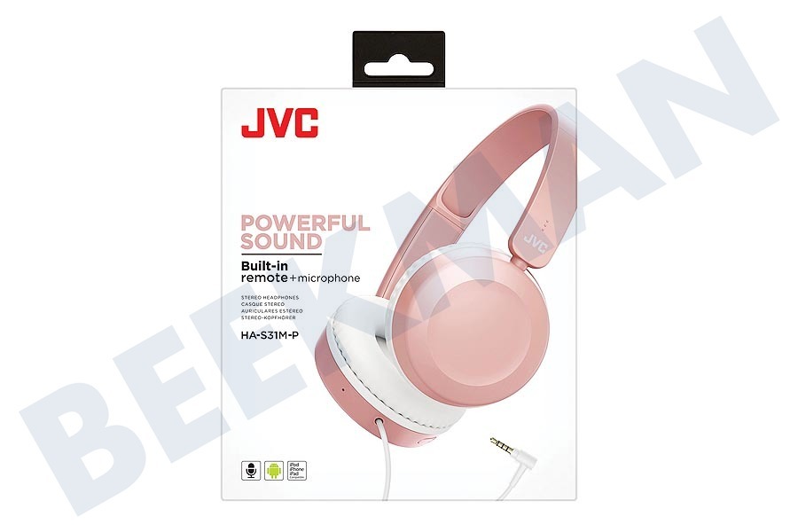 JVC HA-S31M-P Powerful Sound Hoofdtelefoon Roze