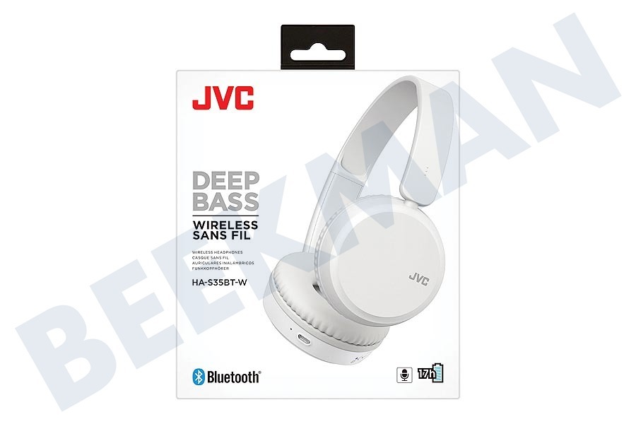 JVC HA-S35BT-W Deep Bass Draadloze Hoofdtelefoon Wit