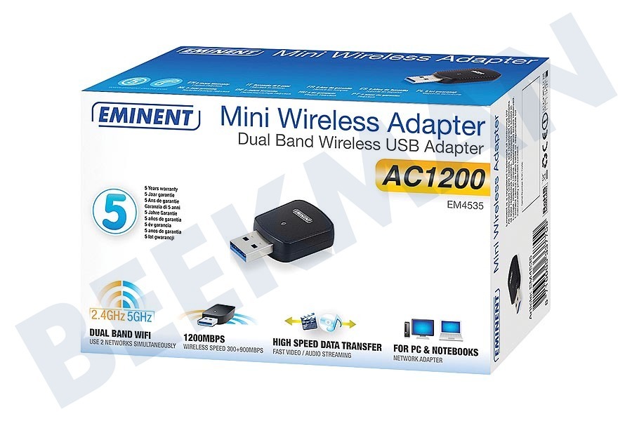 Eminent EM4535 Mini Draadloze USB Adapter 1200Mbps