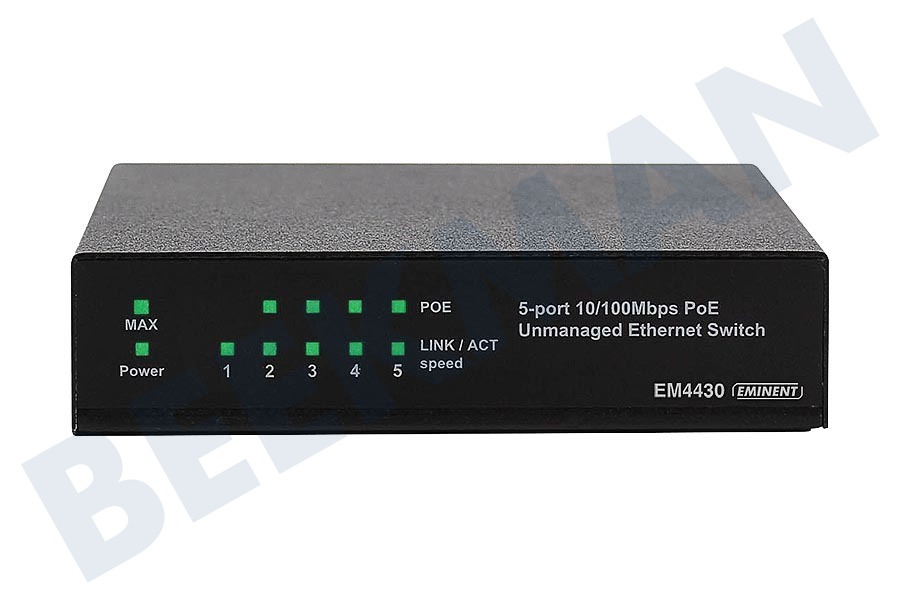 Eminent EM4430 Power over Ethernet Switch met 5 poorten
