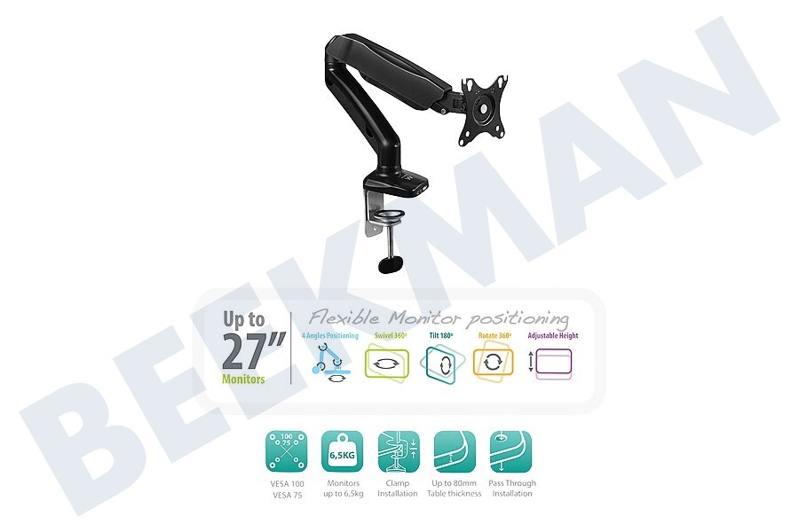Ewent EW1515 Bureausteun met gasveer voor 1 monitor