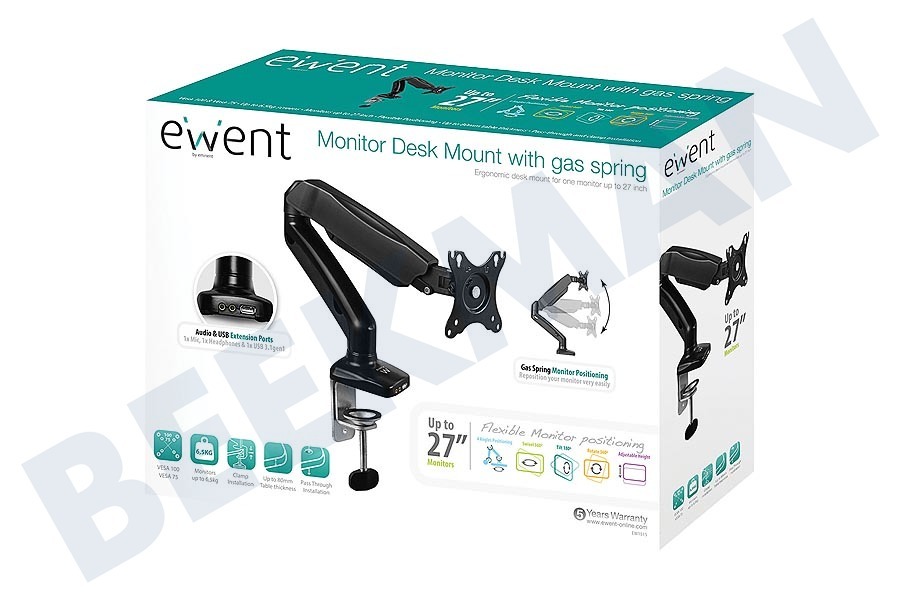 Ewent EW1515 Bureausteun met gasveer voor 1 monitor
