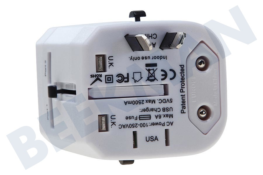 Mobilize 21895 Mobilize International Travel Adapter incl 2-Port USB