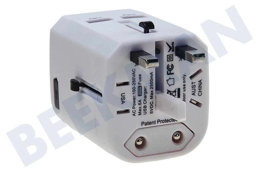Mobilize 21895 Mobilize International Travel Adapter incl 2-Port USB