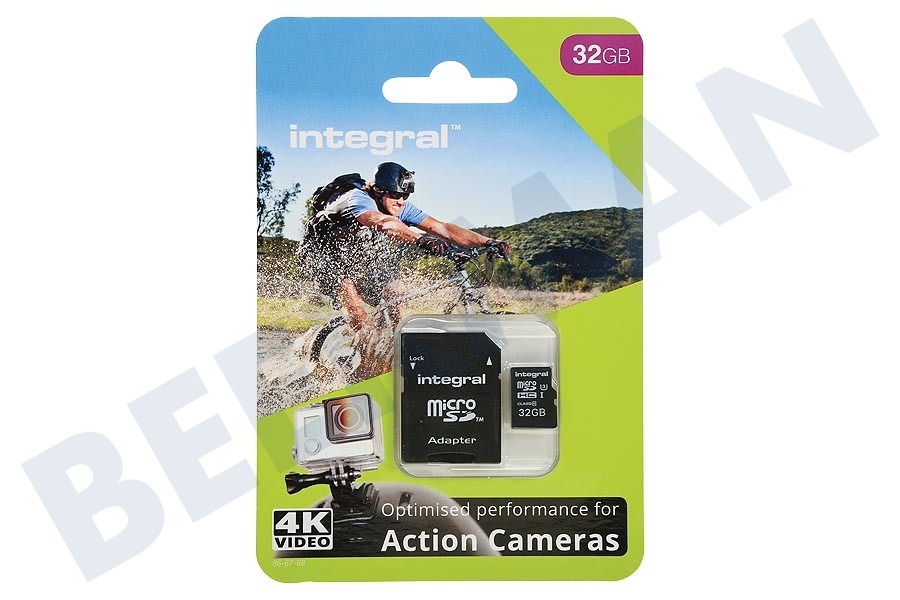 Integral Memory card Action Camera, Class 10 (incl.SD adapter)
