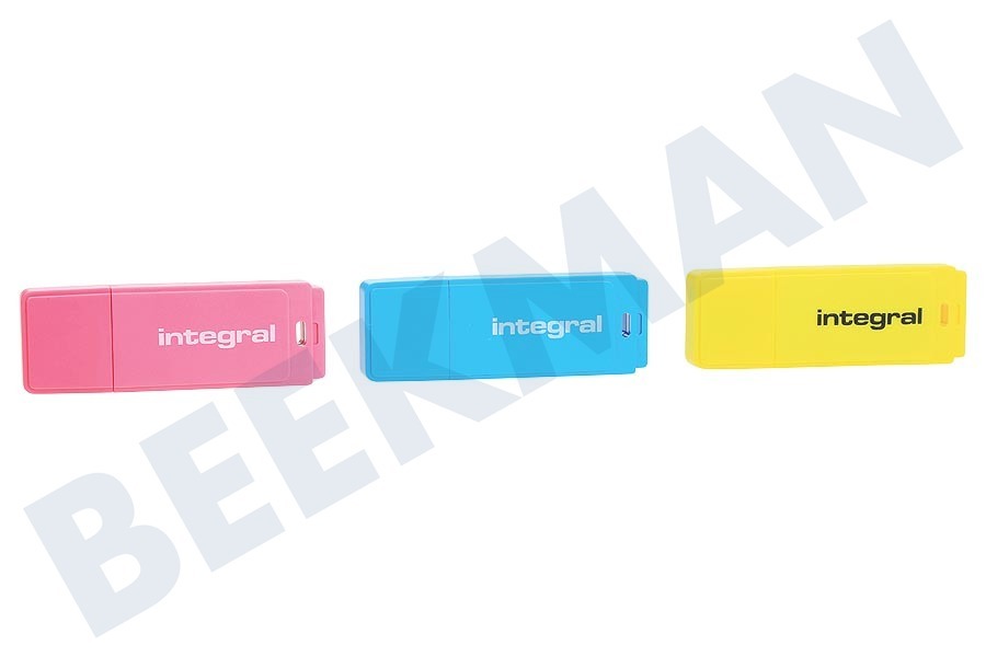 Integral Memory stick Triple pack 3 x 16Gb Neon Yellow, Pink & Blue