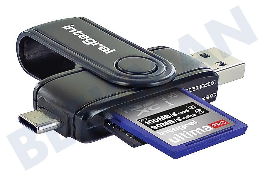 Integral INCRUSB3.0ACSDMSD Dual Interface USB 3.1 SD & microSD Card Reader