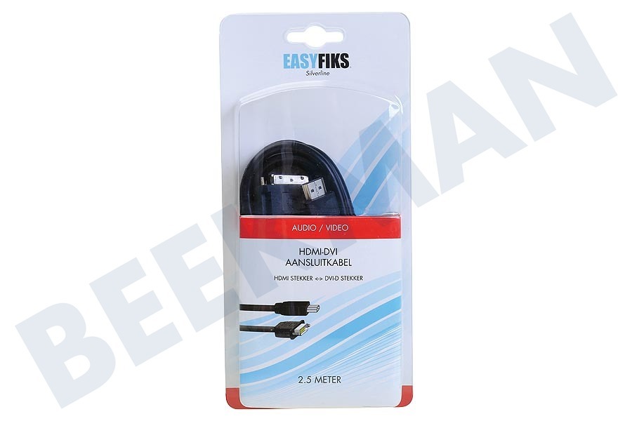 Easyfiks HDMI Kabel, HDMI Male - DVI-D Male, 2.5 Meter