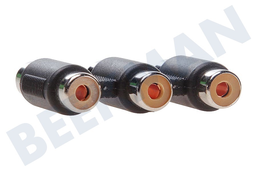 Easyfiks Tulp Adapter 3x Contra RCA Female - 3x Contra RCA Female
