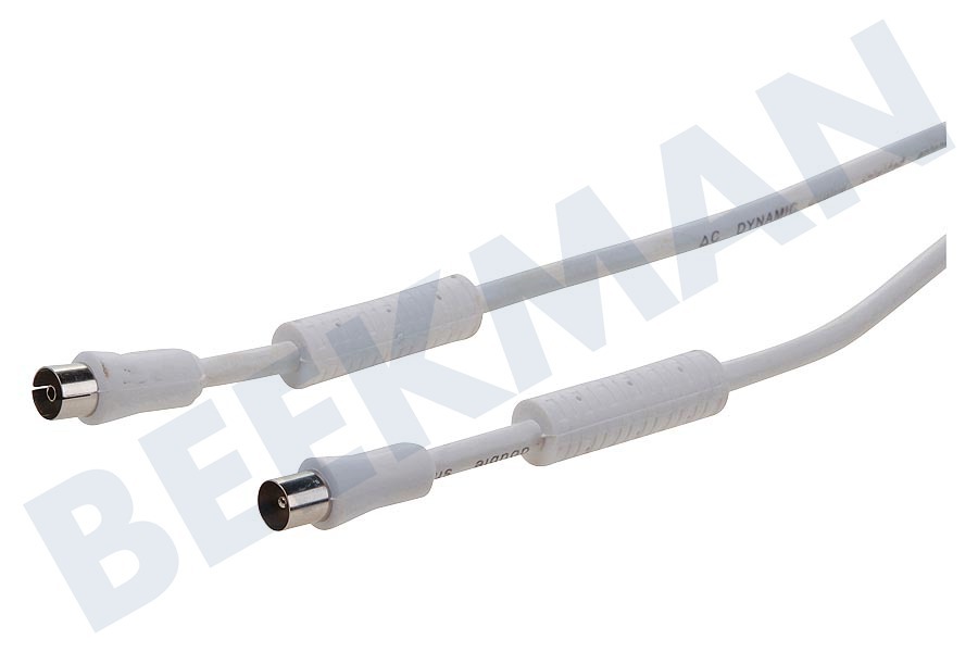 Easyfiks Antenne Kabel Coax - Wit, IEC Male en Female, 5.0 Meter