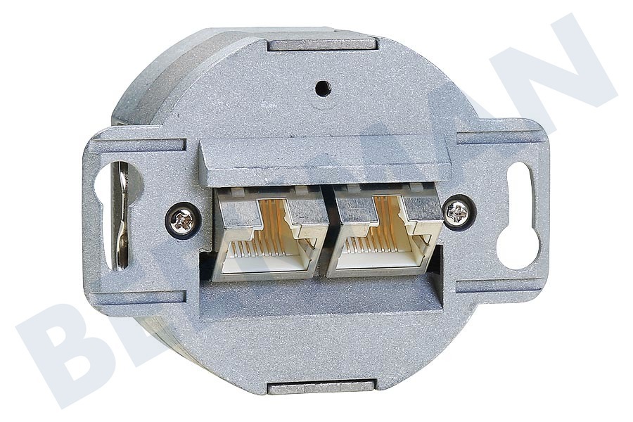Easyfiks Netwerk Wandcontactdoos 2x RJ45 Female, Opbouw
