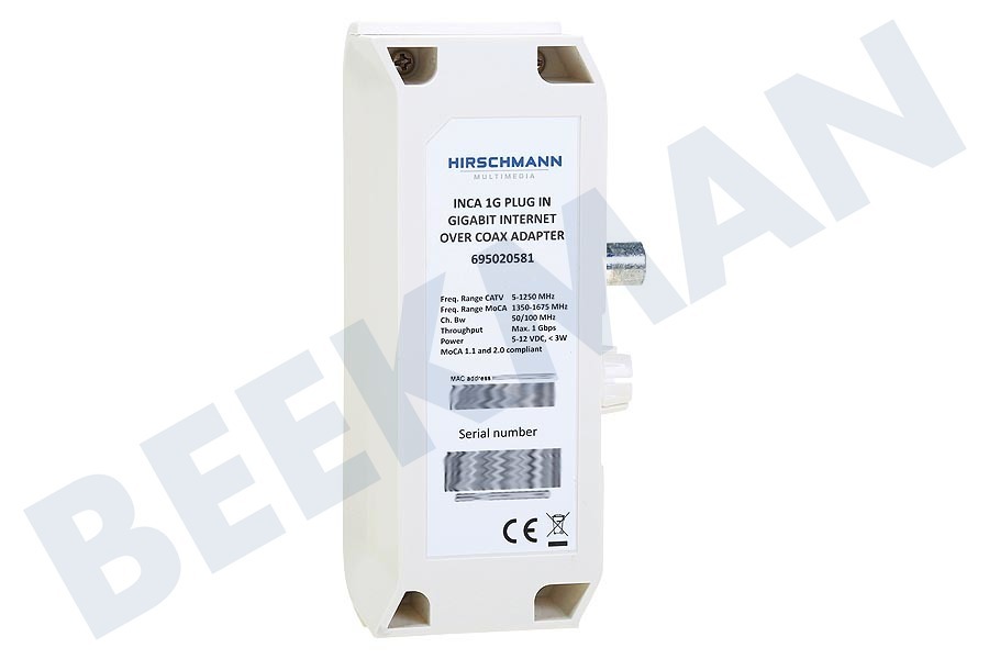 Hirschmann INCA 1G PLUG IN Gigabit Internet Over Coax Plug In Adapter