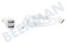 Spez Autolader Dual Poort Lightning 12V. Wit, 100cm
