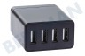 Nokia USB oplader 230V 4,8A/5V 4-poort zwart