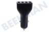 HTC USB oplader 12V 4,8A/5V 4-poort zwart