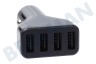 HTC USB oplader 12V 4,8A/5V 4-poort zwart