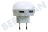 Grab 'n Go Oplader Led nachtlamp met 2 USB poortjes 2.1a