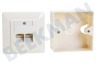 Easyfiks Netwerk Wandcontactdoos 2x RJ45 Female, Opbouw